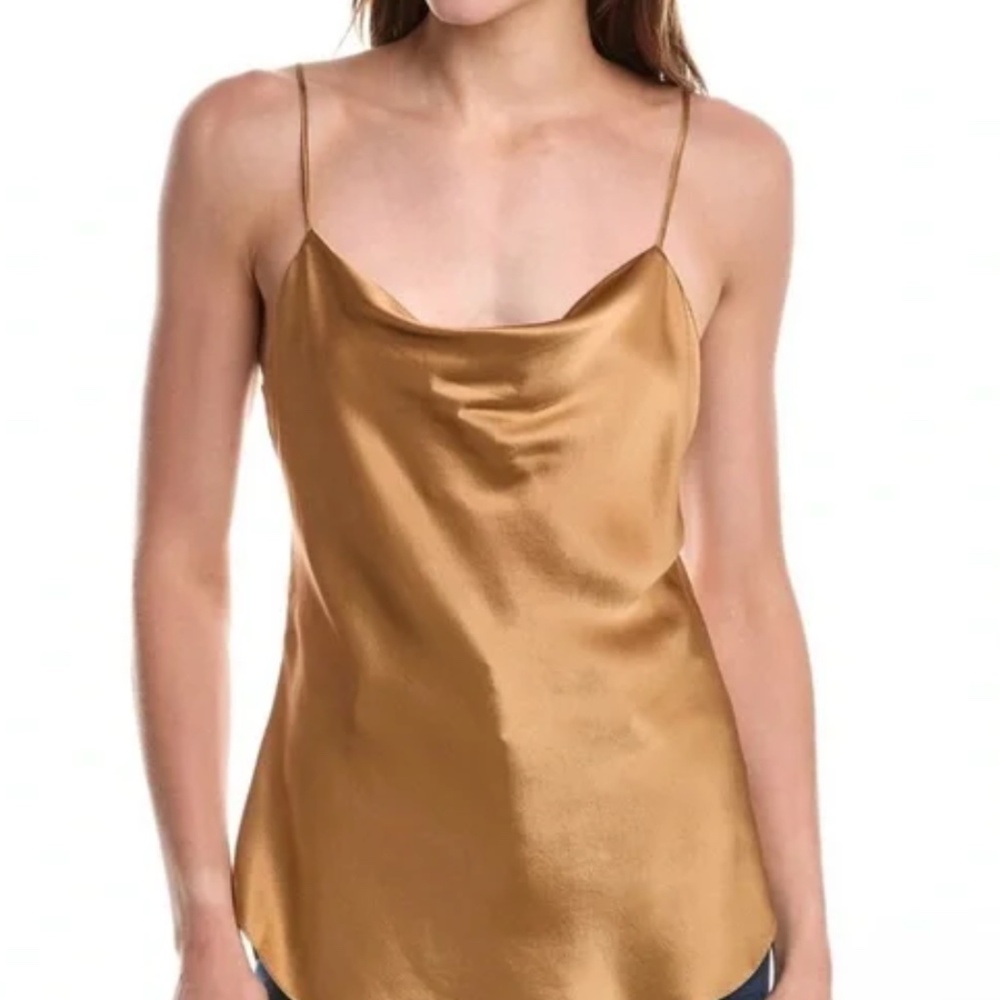 Cinq a Sept Marta Bronze Silk Tank M